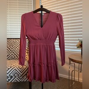 Altar’d State Mauve Long Sleeve Dress